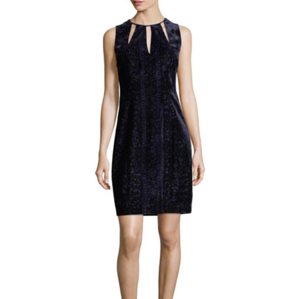 NWT Elie Tahari Sleeveless Velvet Sheath D…
